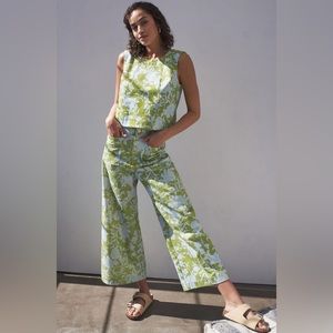 Anthropologie Maeve wide leg cropped pants size medium EUC